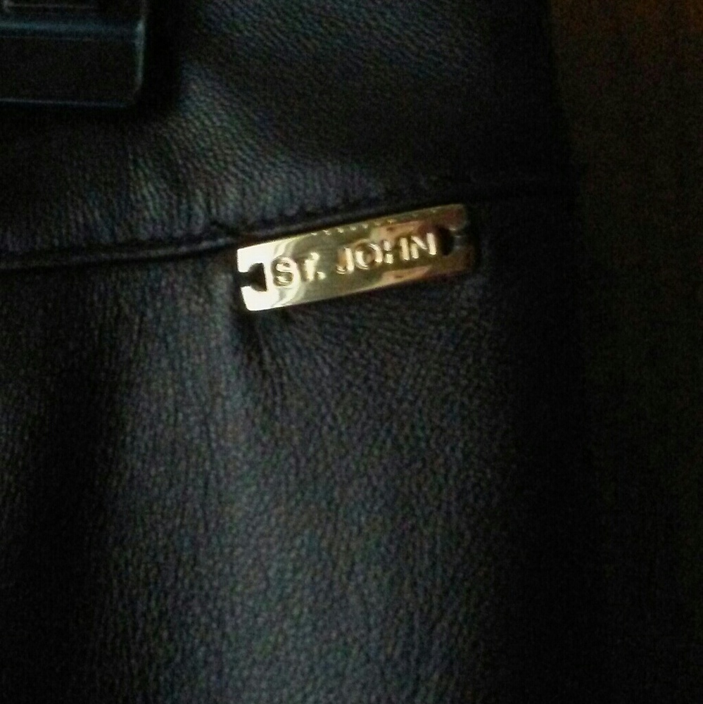 St. John brown leather pants
